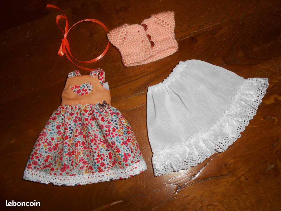 Vêtements poupée les chéries/Corolle, tissu vrai Liberty Phoebe saumon (image 7)
