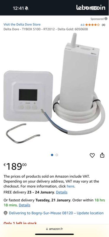 Delta dore Pack tybox 5100 neuf réf 6050608 Bricolage