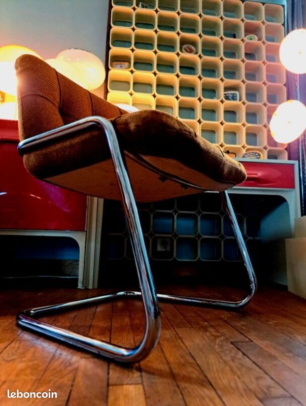 Claustra Mural Space Age - Années 60/70, Géométrique, Blanc Nacré