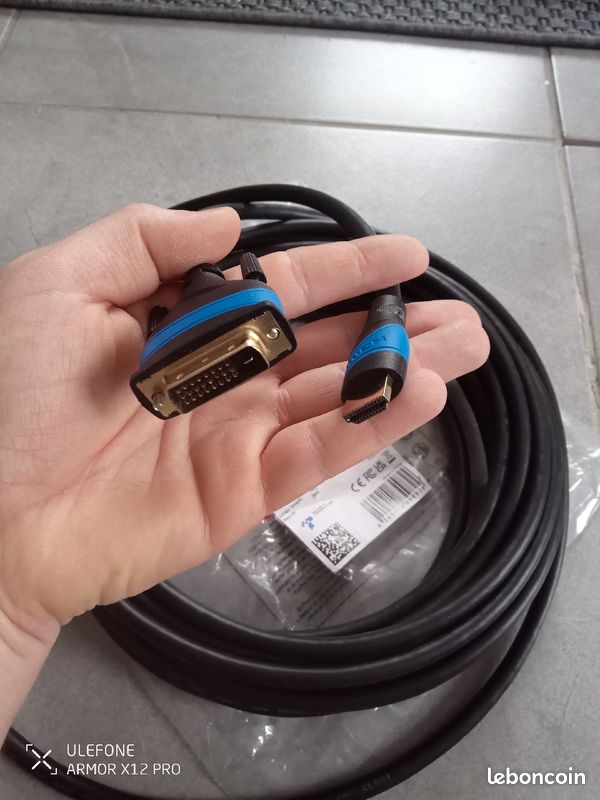 Câble adaptateur dvi-hdmi mâle 10m (image 1)