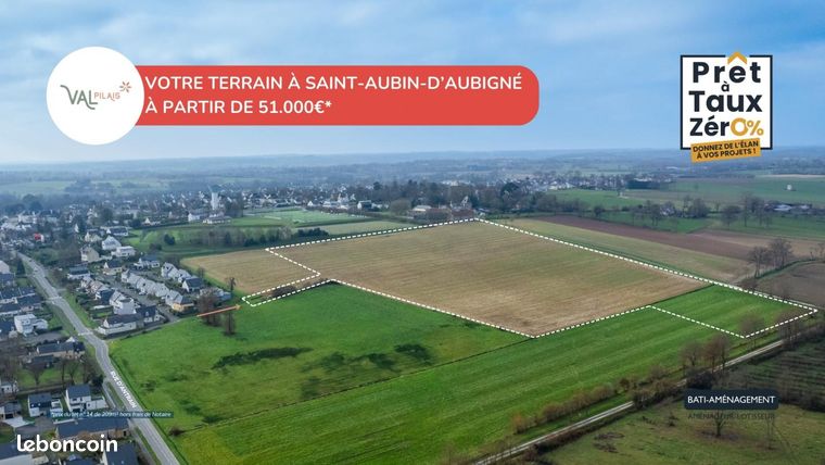 Terrain 253 m² Saint Aubin D Aubigne
