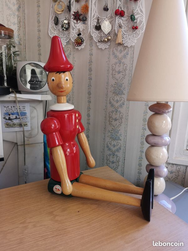 Grand Pinocchio Articulé Vintage – Jouet Ancien En Celluloid – Walt Disney