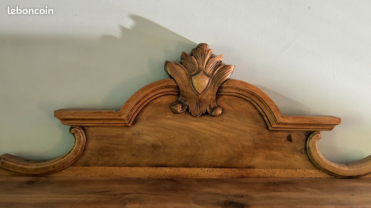 Authentique buffet deux corps ancien en bois massif (1902) (image 2)