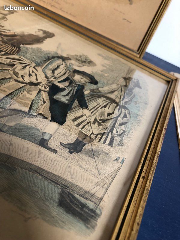 Cadres anciens avec gravures de mode originales (image 5)