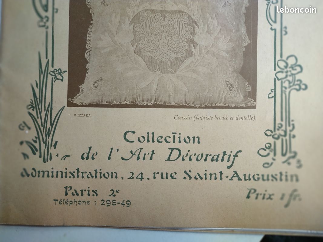 L'album d'art la dentelle art décoratif : anciennes planches de modèles en dentelle 1904 vintage (image 2)
