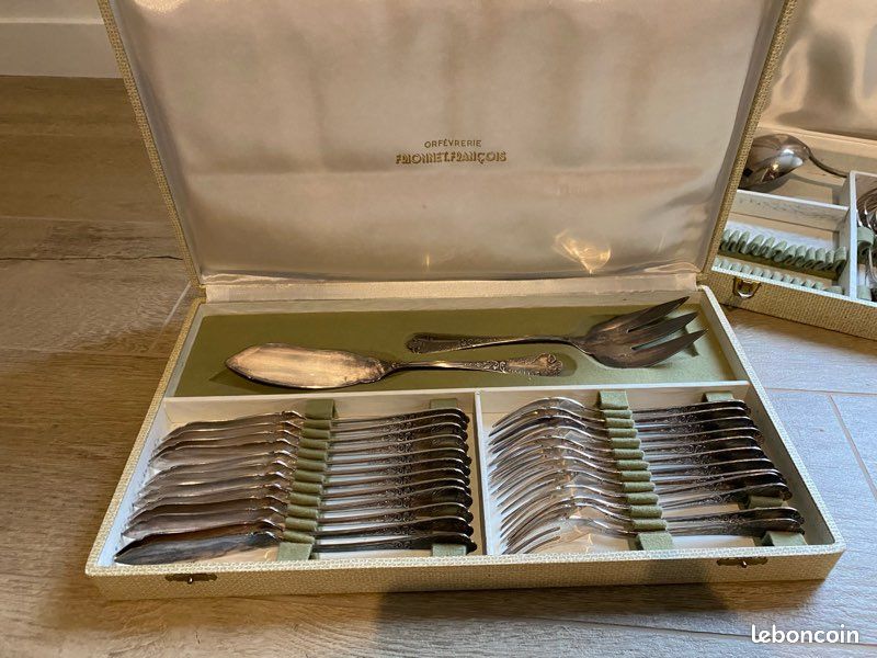 Set De 12 Fourchettes à Dessert Vintage En Métal Argenté, écrin Inclus