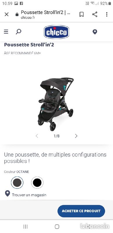 Poussette chicco double assise (image 1)