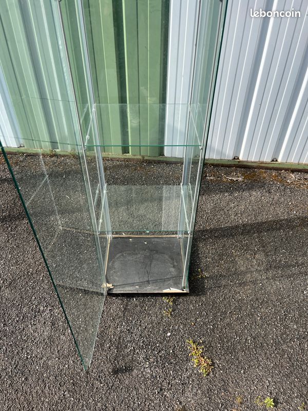 Vitrine colonne verre 3 etageres eclairage integre (image 3)