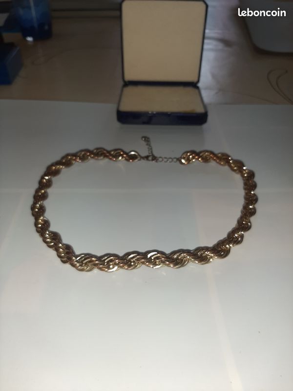 Collier tressé plaqué or (image 2)