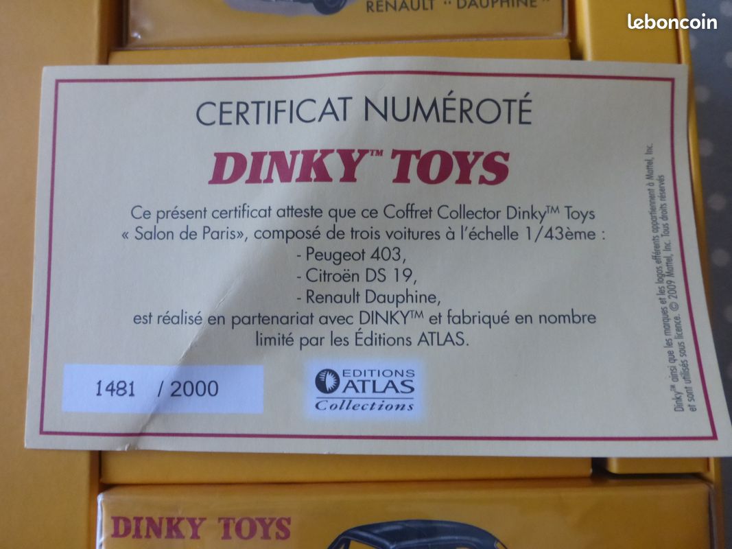 Coffret Dinky Toys Atlas Salon De Paris - DS 19, 403, Dauphine, échelle 1:43, Neuf