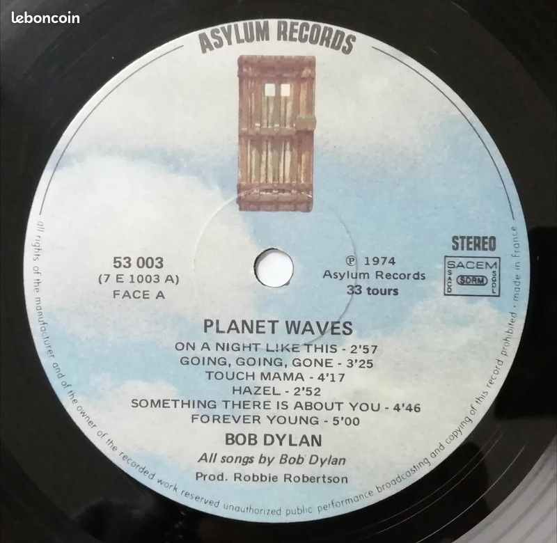 Bob Dylan disque vinyle 33 tours LP Planet Waves (image 4)
