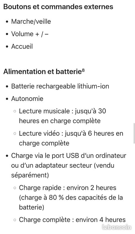 IPOD TOUCH 64GA 3ème génération (image 6)