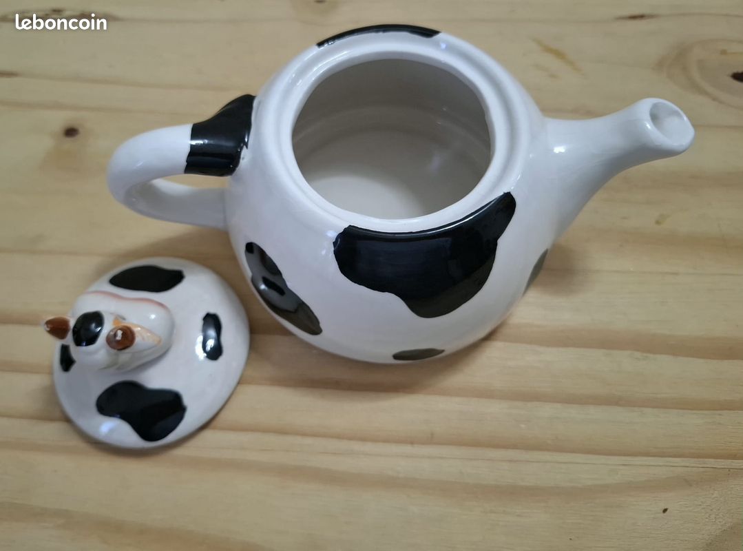 Petite théière motif vache blanche et noire (image 5)