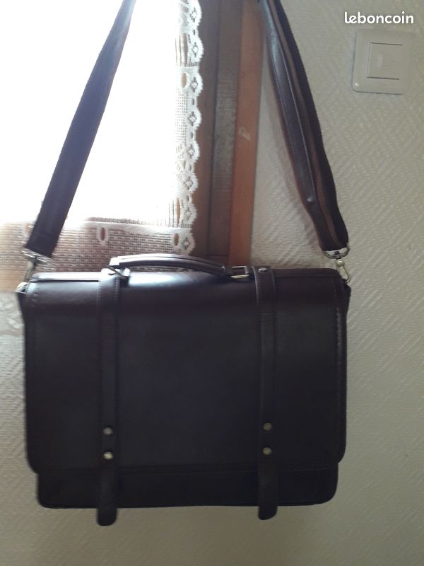 Cartable / Sacoche Vintage En Cuir, Style Artisan / électricien, Pour Ordinateur
