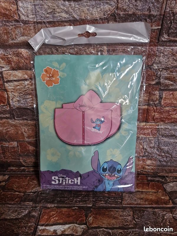Poncho de pluie Stitch Disney – Imperméable enfant ans (104 cm