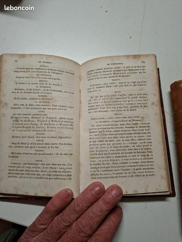 1179 La Ligue scènes historiques Louis Vitet 1854 2 volumes Gosselin demi-veau carte (image 8)