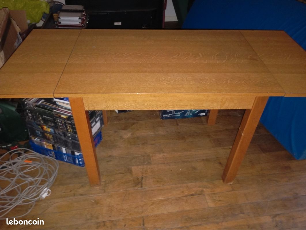 Table de cuisine en bois avec rallonge (image 2)
