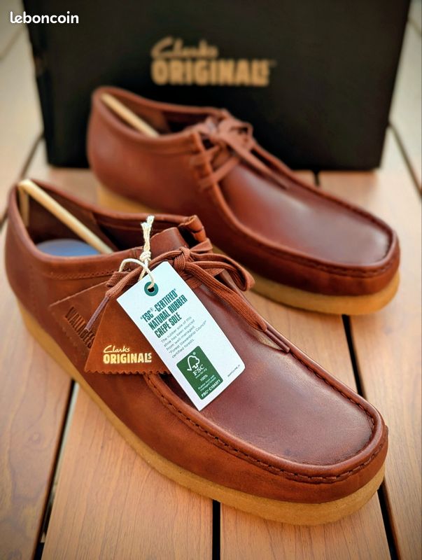 Mocassins Clarks original Wallabee en cuir marron Tan Leather