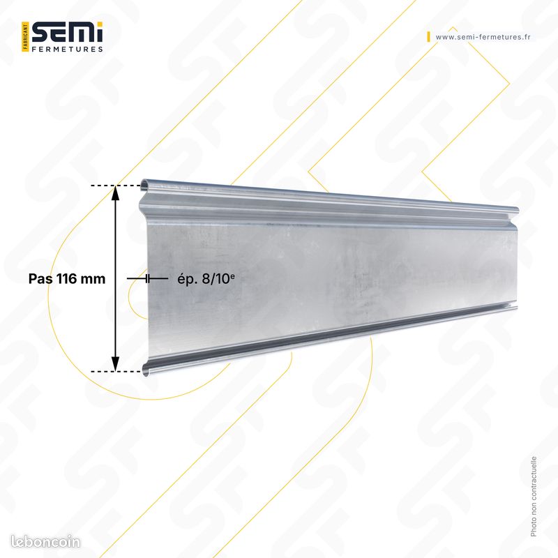 Rideau métallique électrique 3m×3m — Moteur ACM — Acier galvanisé — Direct fabricant Semi Fermetures (image 2)