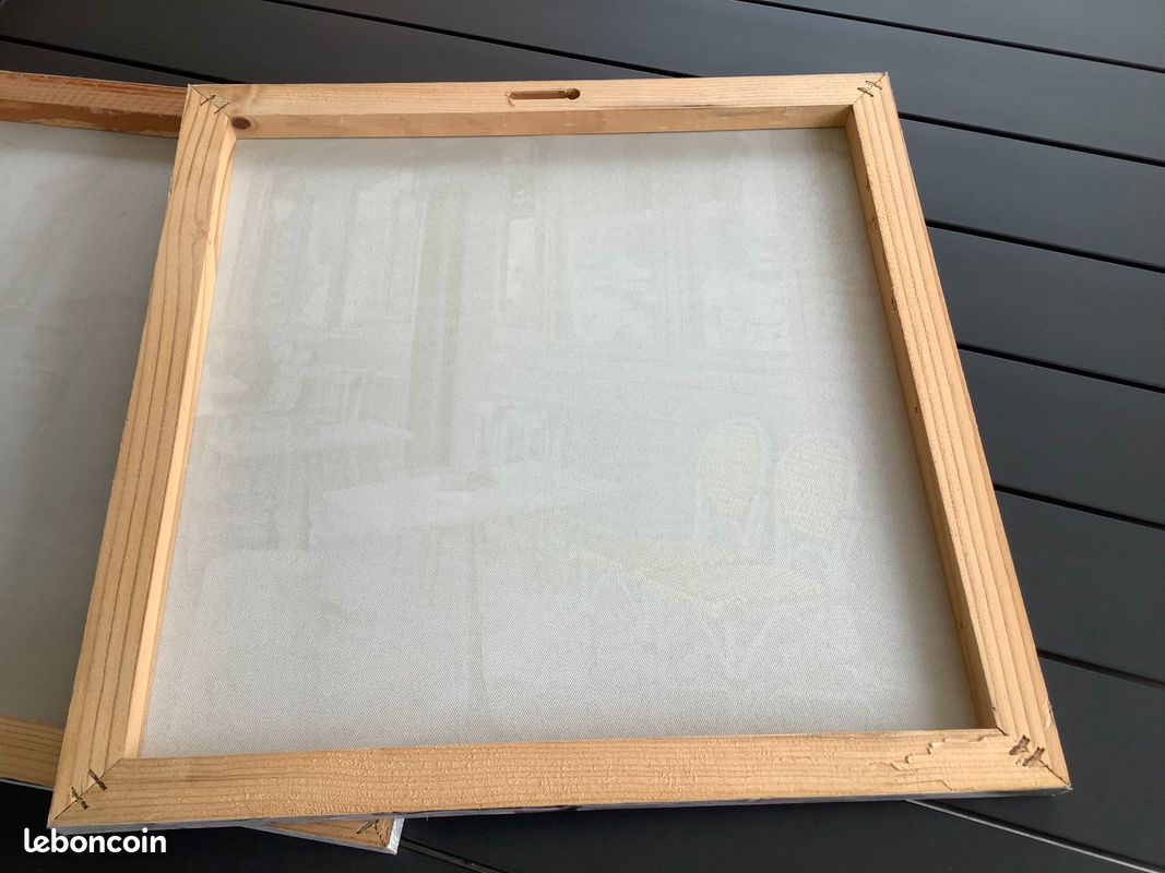 Lot de 2 cadres toile imprimée noir et blanc (image 2)