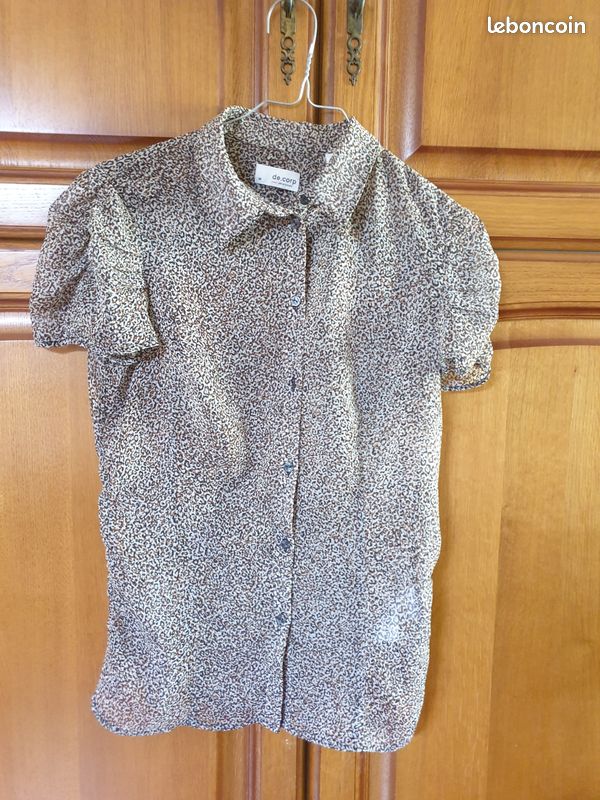 Chemisier imprimé léopard noir et beige Esprit Vêtements