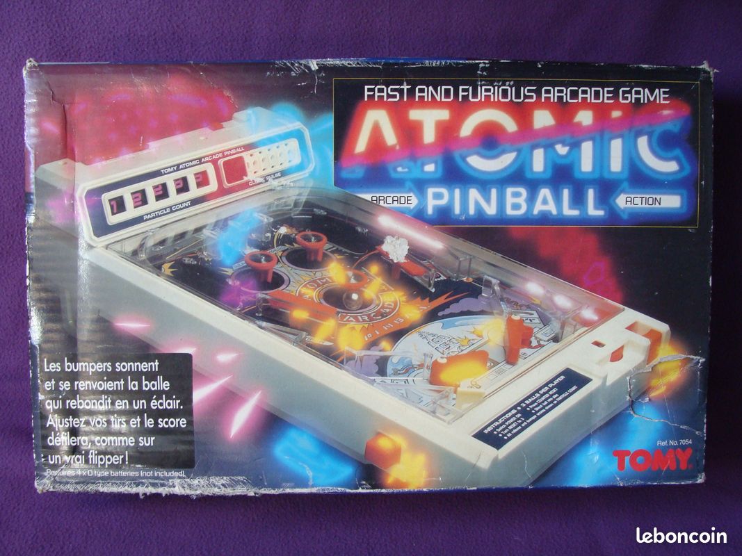 Vintage Atomique Arcade Flipper Jeu TOMY Marque 1979 Original Boîte