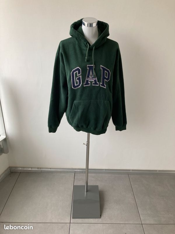 Pull à Capuche Zippé Femme The Gap - Vert, Coton, Taille L - Très Bon état