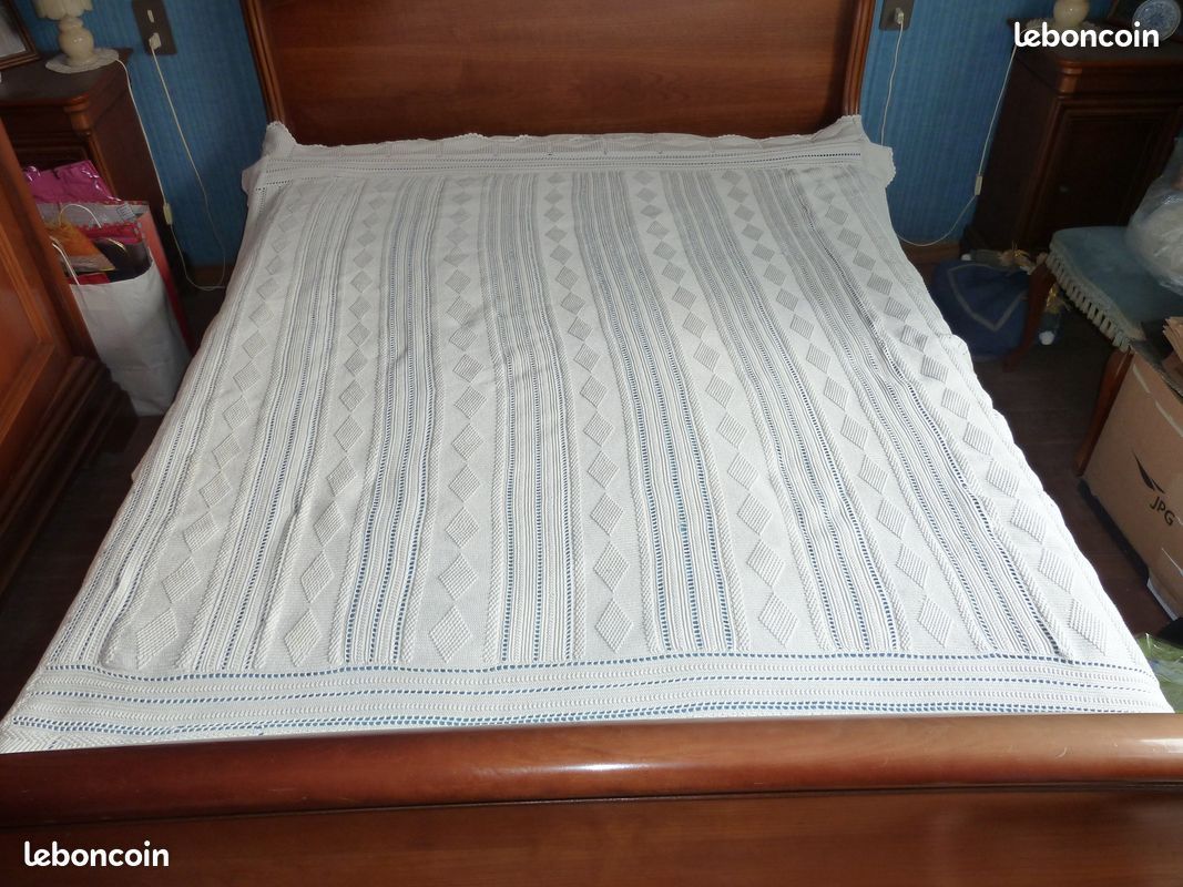 Dessus de lit vintage fait main (image 1)