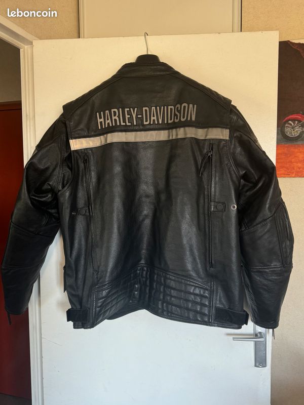 Blouson moto cuir noir Harley-Davidson® 3XL Men's Triple Vent