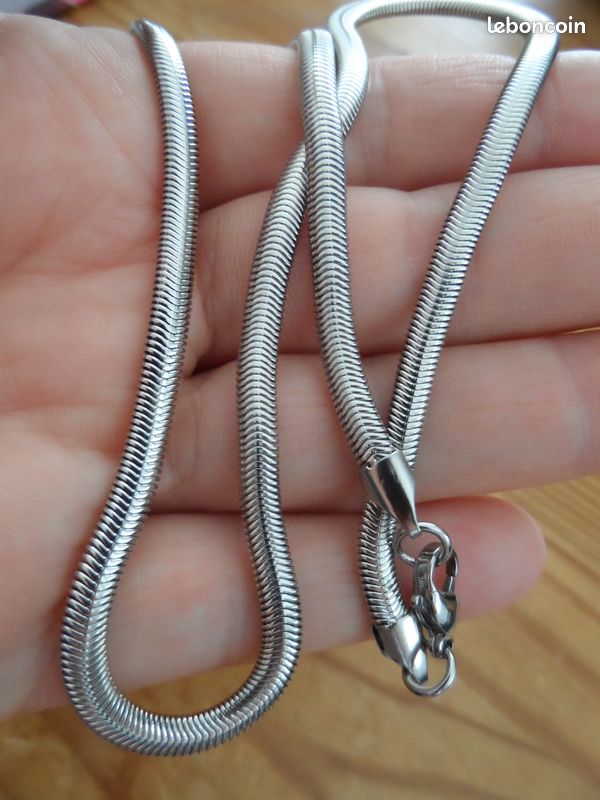 Gicko Chaîne Serpent En Argent Sterling 925 – Largeur 1,2 Mm – Chaîne Fine En Argent Disponible En Différentes Longueurs : 40,45,50,55,60 Cm Collier Pour Femme, Argent Sterling