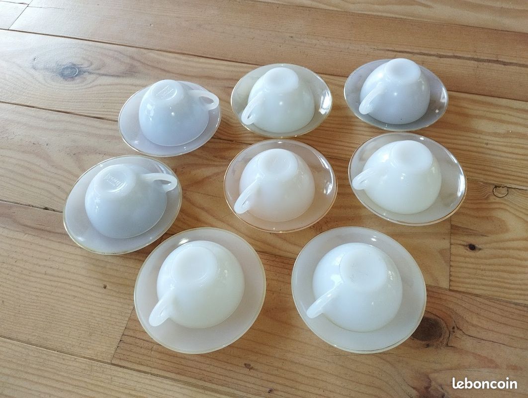 Service à café vintage Arcopal Arlequin Opaline (image 2)