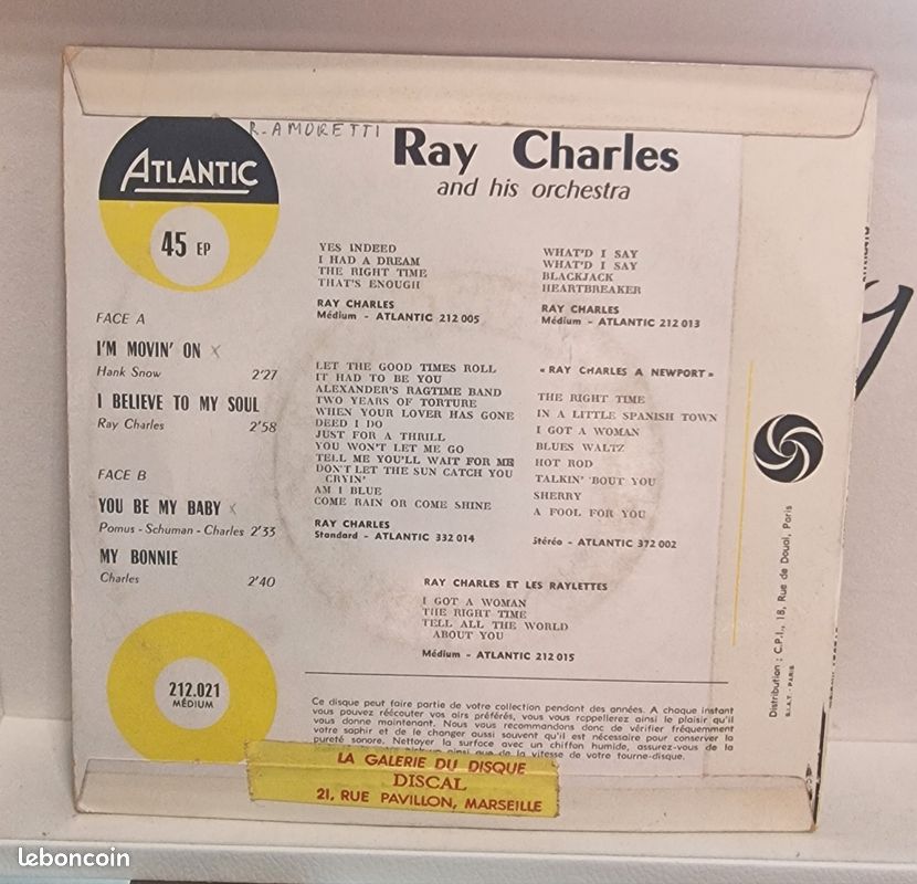 Ray Charles 45t (image 2)