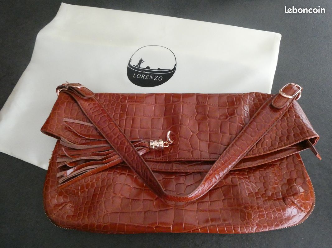 Sac à Main Vintage Lorenzo En Cuir Bleu - Taille Petit - Occasion Avec Défauts Mineurs