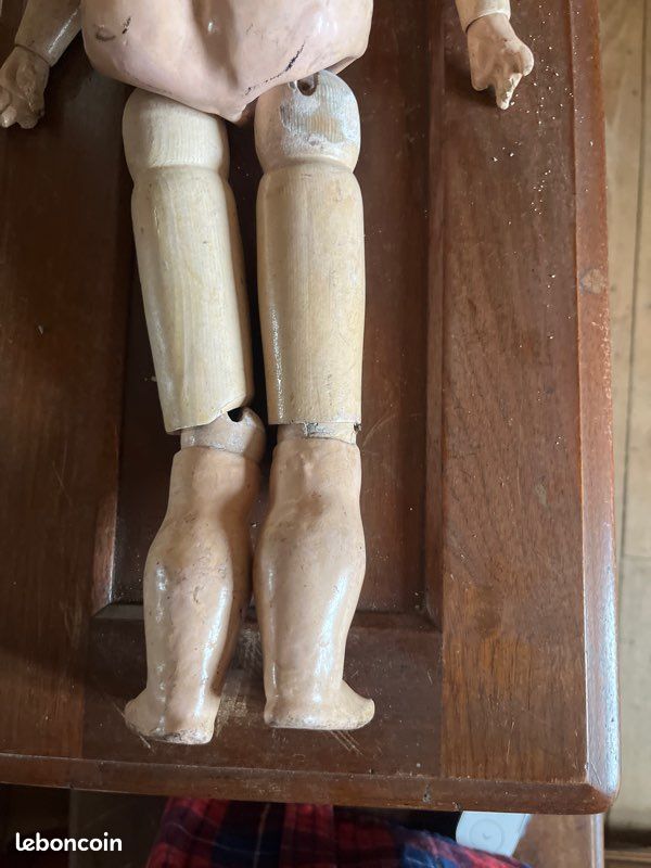 Corps De Poupée Ancienne En Bois 56 Cm – Reproduction D'époque Pour Collection