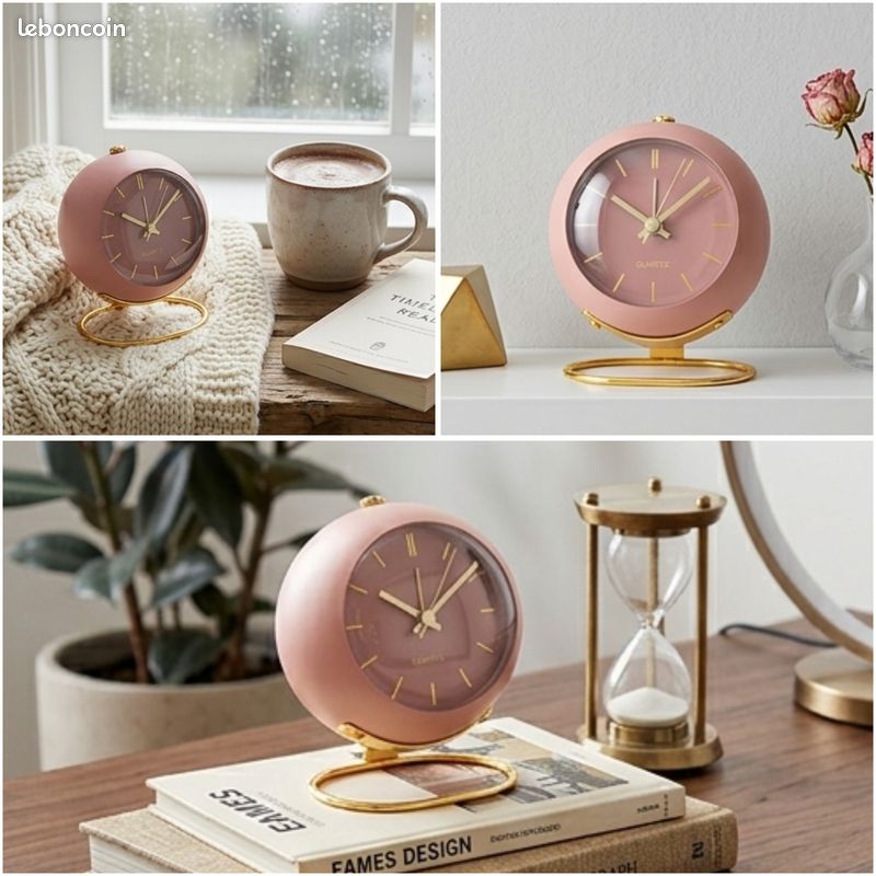 Réveil Chevet Silencieux Petit Réveil Vintage Avec Veilleuse, Vert, Mouvement À Quartz Horloge Silencieuse