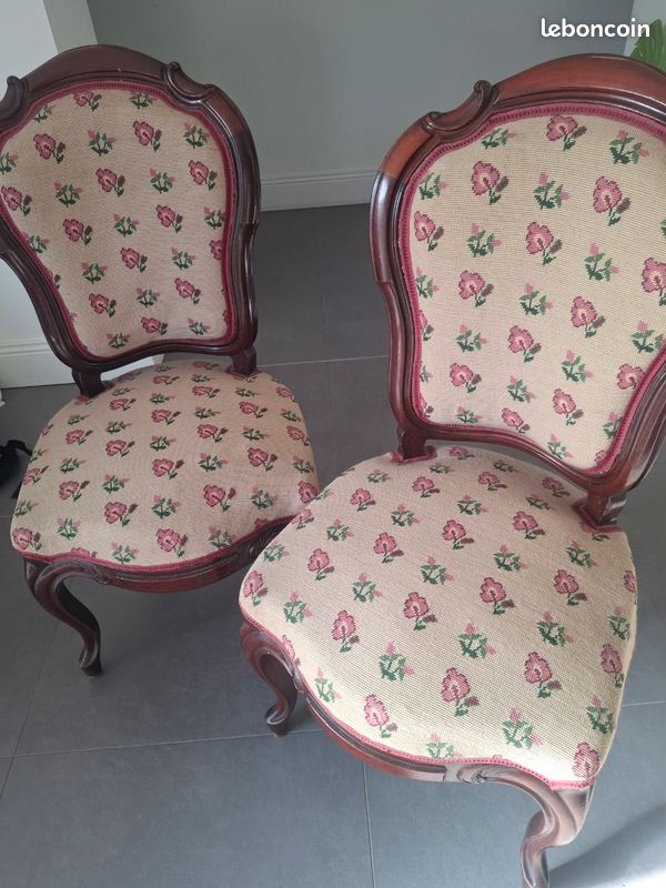 Duo de chaises style cabriolet Louis xv (image 1)