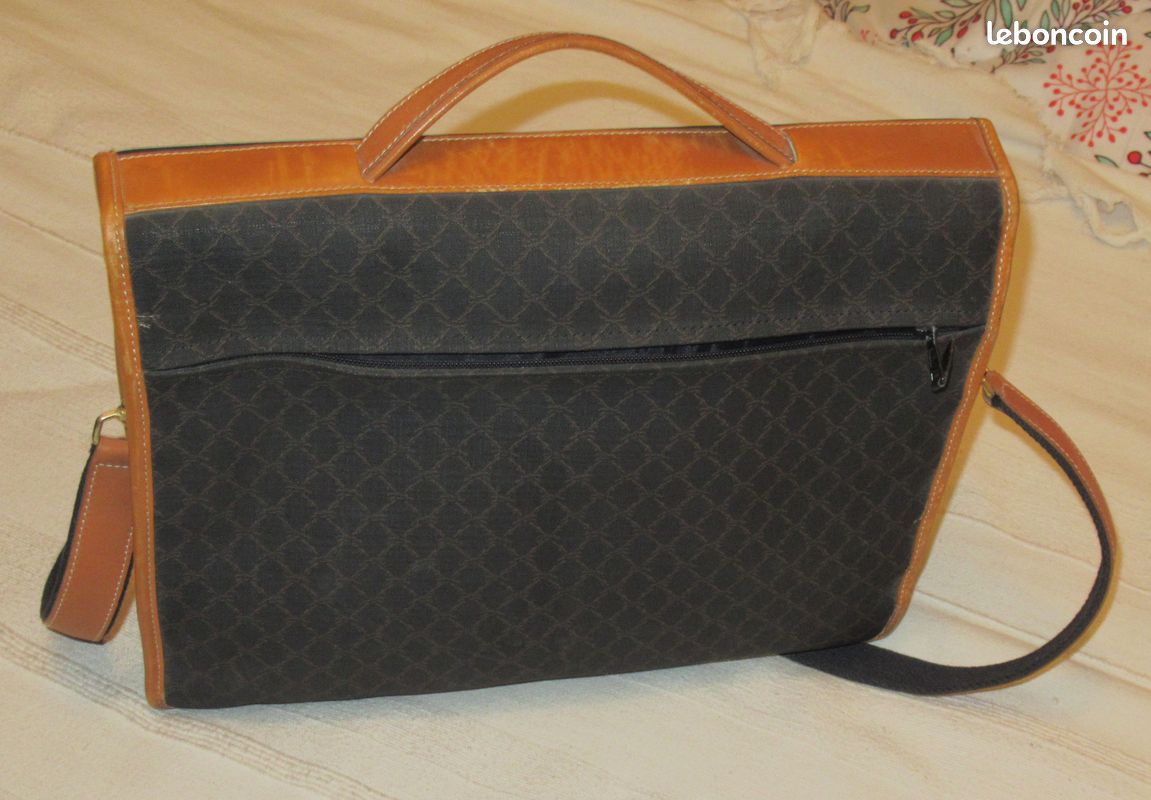 Porte-documents/serviette Longchamp, toile enduite et cuir, vintage (image 6)