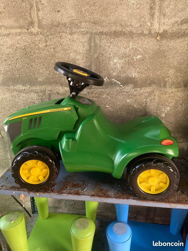 Rolly Toys – Porteur John Deere Vert, Benne Basculante, Klaxon, Roues Silencieuses, Dès 18 Mois