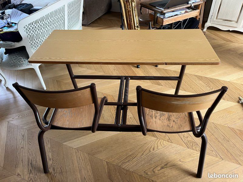 Bureau d’écolier double vintage (image 2)