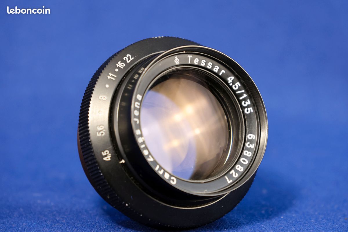 Objectif Carl Zeiss Jena Tessar 1 : 4,5 F = 11,5 cm OBJECTIF DE PROJECTION Fabriqué en Allemagne - France