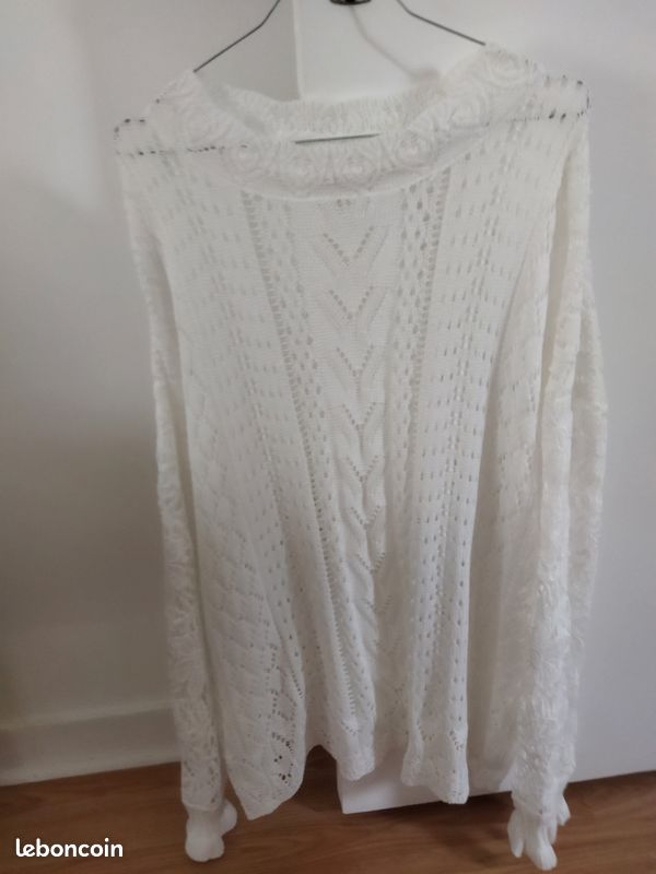 Pull élégant blanc crème automne jamais porté (image 3)