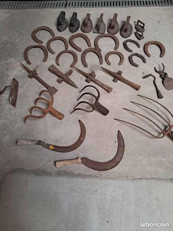 Lot De 6 Outils Anciens – Mandoline, Lames, En Acier Et Bois, Occasion, Pour Collection Ou Décoration