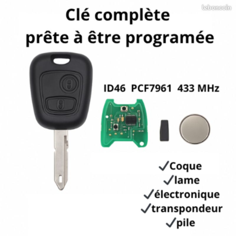 CLÉ VIERGE électronique Avec Transpondeur ID46 PCF7961 Pour PEUGEOT 406 407 EUR 16,83 - Foto 10