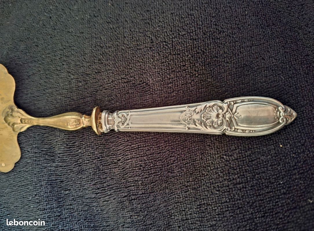 ​Pelle à tarte ancienne en argent fourré et métal doré Style Louis XVI (image 8)