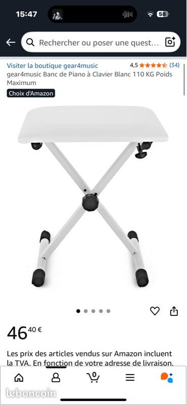 Piano Numérique LEADZM 88 Touches - Clavier Lesté - Bluetooth MIDI-USB - Haut-parleurs Stéréo - Blanc - 3 Pédales