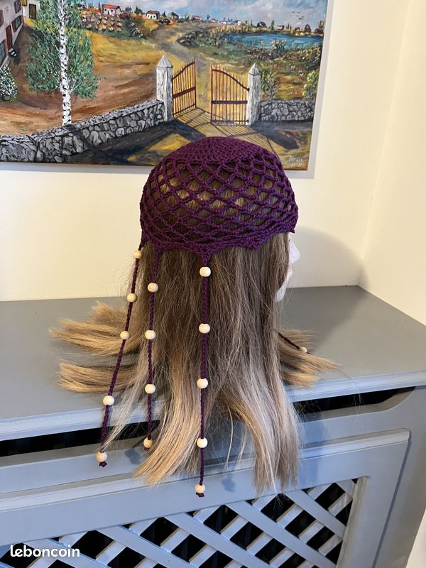 Chapeau Bob Crochet Fait Main - Taille Unique - Style Bohème Hippie - Blanc - Neuf Avec étiquettes