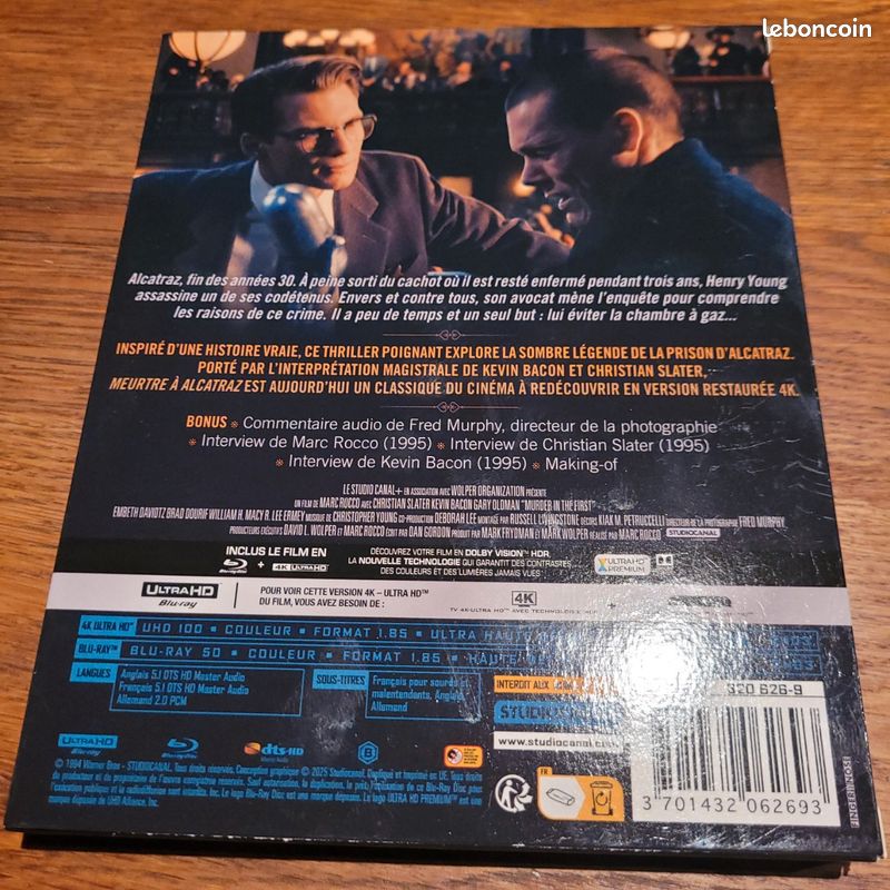 Film Meurtre à Alcatraz en coffret 4K Blu-ray ultra HD (image 2)