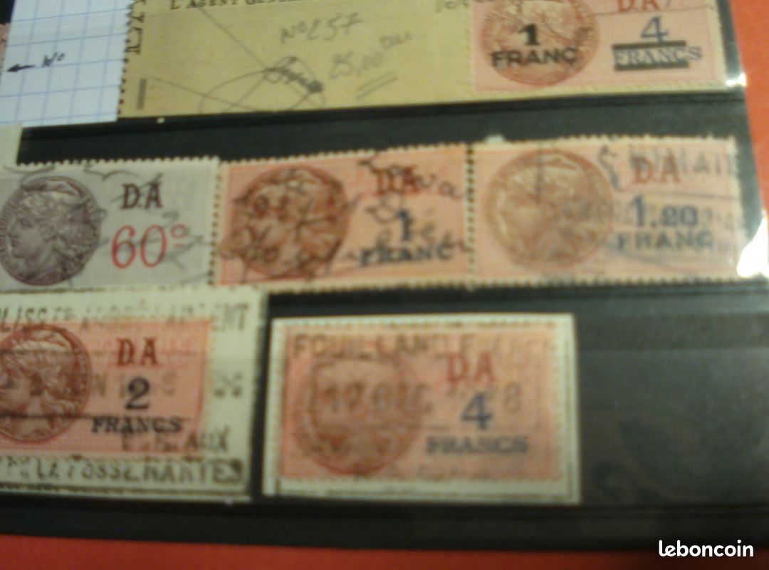 8 Timbres FISCAUX Surchargés (DA)Differents (image 5)