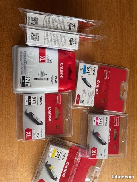 Lot De Cartouches D'encre Canon 570/571 - Noir, Cyan, Magenta, Jaune, Neuf Sous Blister