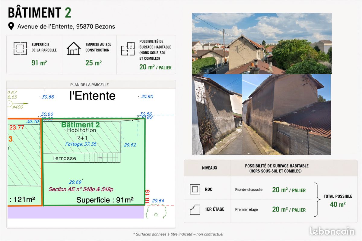 Maison 3 pièces 40 m² · à Bezons · 40 m² · 120 000 €